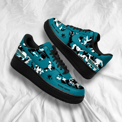 [PUCK DROP DEAL] NEW CUSTOMIZED NHL32 SJS SAN JOSE SHARKS AF1 SHOES