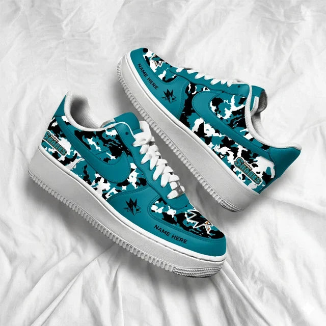 [PUCK DROP DEAL] NEW CUSTOMIZED NHL32 SJS SAN JOSE SHARKS AF1 SHOES