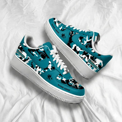 [PUCK DROP DEAL] NEW CUSTOMIZED NHL32 SJS SAN JOSE SHARKS AF1 SHOES