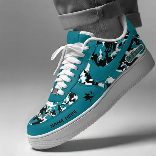[PUCK DROP DEAL] NEW CUSTOMIZED NHL32 SJS SAN JOSE SHARKS AF1 SHOES