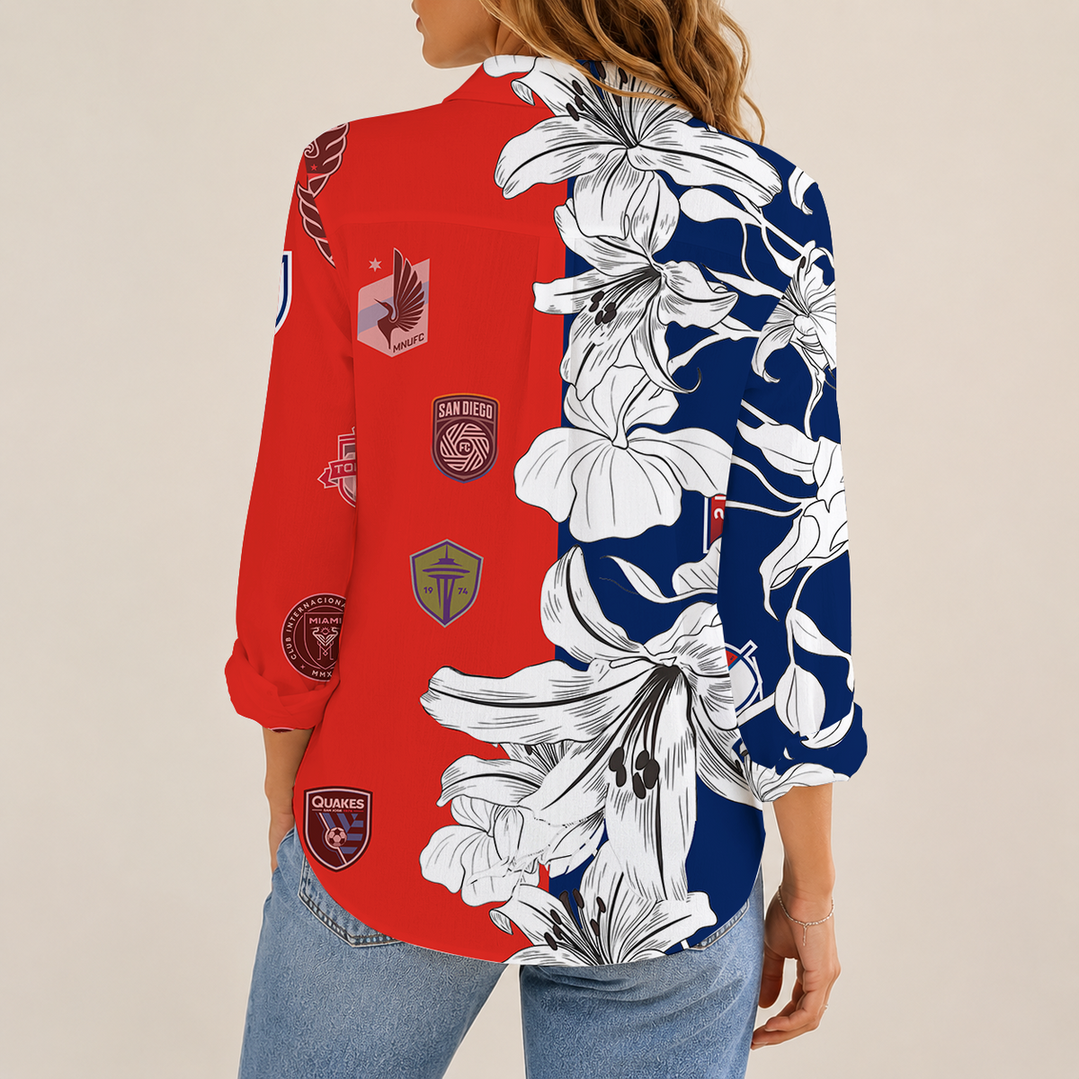 [GOAL DEAL] NEW CUSTOMIZED MLS32 SOA MLS ALL TEAM WOMEN CASUAL SHIRT