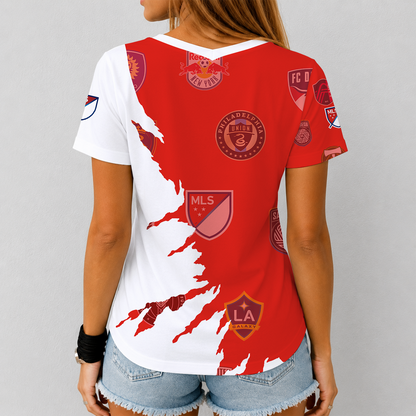 [GOAL DEAL] NEW CUSTOMIZED MLS32 SOA MLS ALL TEAM V-NECK FEMALE SHIRT
