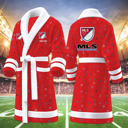 [GOAL DEAL] NEW CUSTOMIZED MLS32 MLS ALL TEAM FLEECE BATHROBE