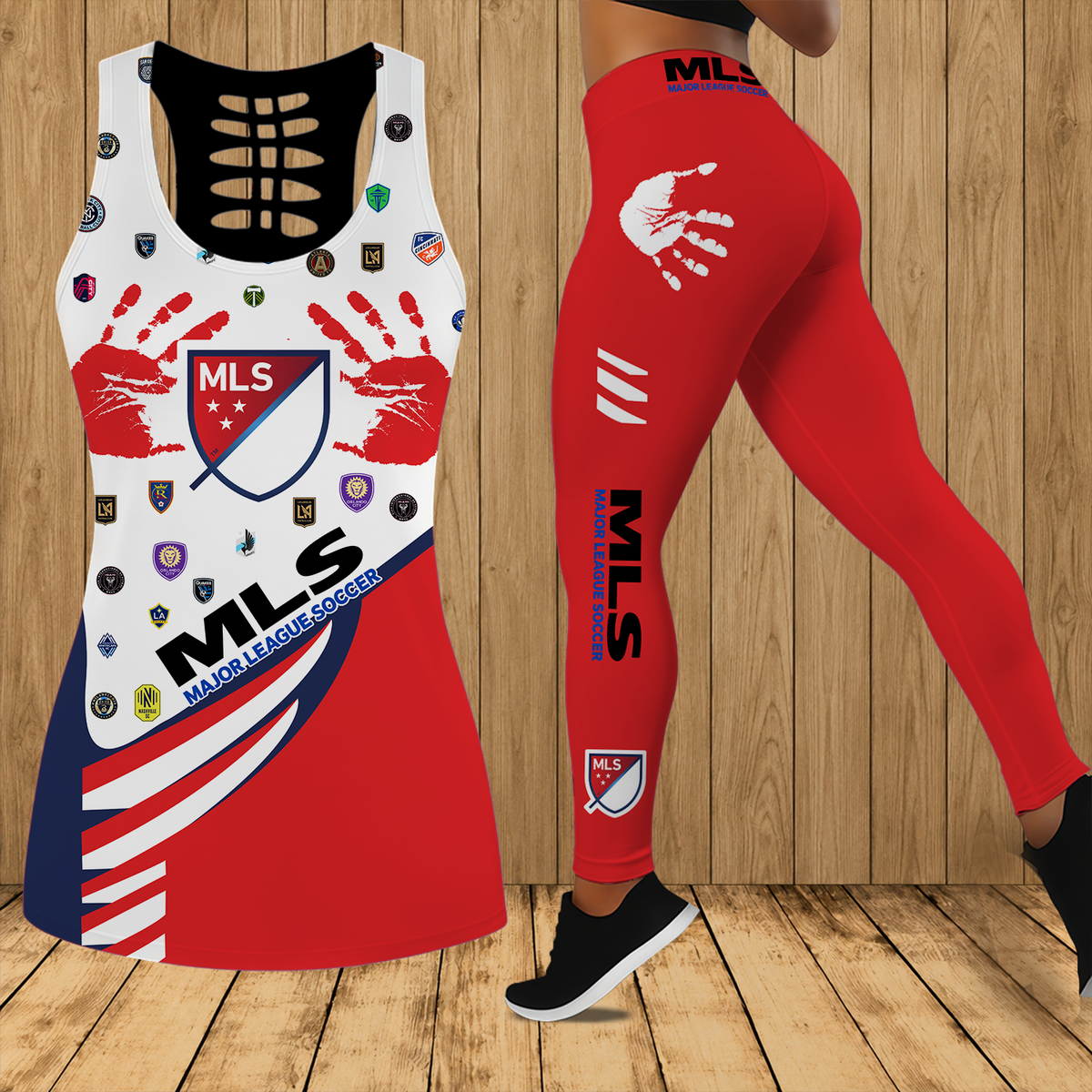 [GOAL DEAL] NEW CUSTOMIZED MLS32 SOA MLS ALL TEAM HOLLOW TANK TOP & LEGGINGS SET