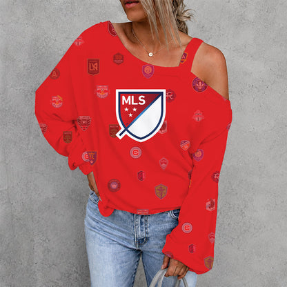 [GOAL DEAL] NEW CUSTOMIZED MLS32 MLS ALL TEAM WOMEN'S OFF-SHOULDER LONG SLEEVE SHIRT
