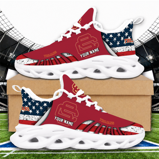 [TOUCHDOWN DEAL]NEW CUSTOMIZED NCAA FBS32 USC USC TROJANS CLUNKY SNEAKERS