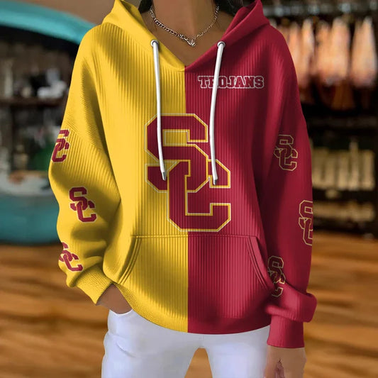 [TOUCHDOWN DEAL] NEW CUSTOMIZED NCAA FBS32 USC USC TROJANS RIBBED HOODIE & SWEATSHIRT