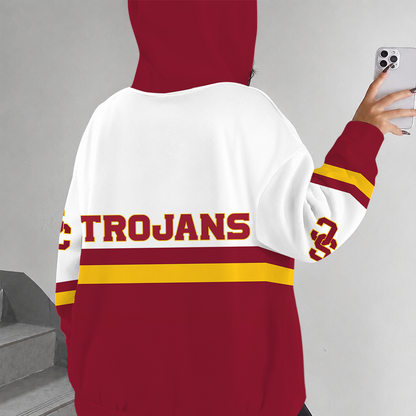 [FAN FAVORITE] NEW CUSTOMIZED NCAA FBS32 USC USC TROJANS ZIP HOODIE