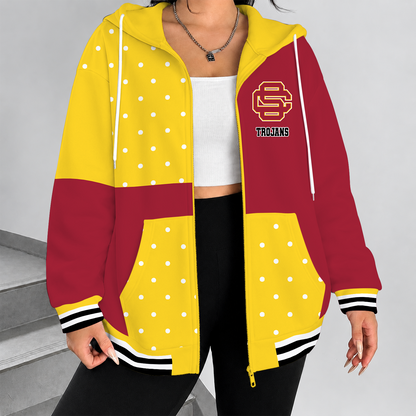 [TOUCHDOWN DEAL] NEW CUSTOMIZED NCAA FBS32 USC USC TROJANS ZIP HOODIE