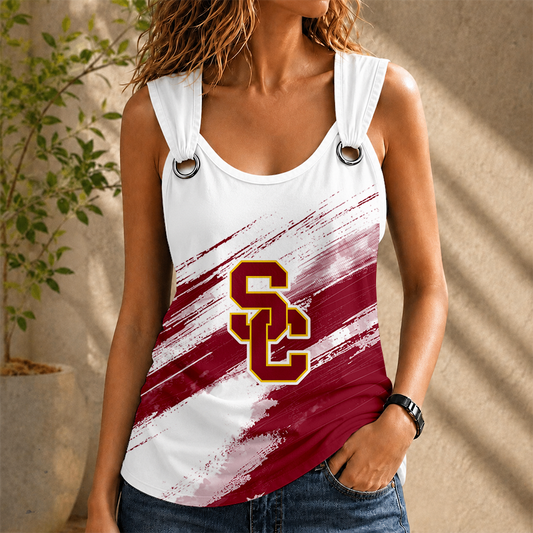 [TOUCHDOWN DEAL] NEW CUSTOMIZED NCAA FBS32 USC USC TROJANS O-RING SHOULDER TANK TOP