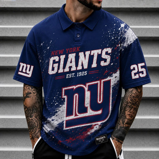 [TOUCHDOWN DEAL] NEW CUSTOMIZED NFL32 NYG NEW YORK GIANTS POLO SHIRT