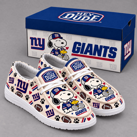 [TOUCHDOWN DEAL] NEW CUSTOMIZED NFL32 NYG NEW YORK GIANTS LOAFER SHOES