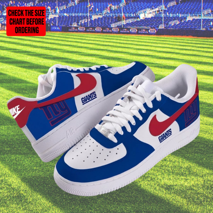 [TOUCHDOWN DEAL] NEW CUSTOMIZED NFL32 NYG NEW YORK GIANTS AF1 SHOES