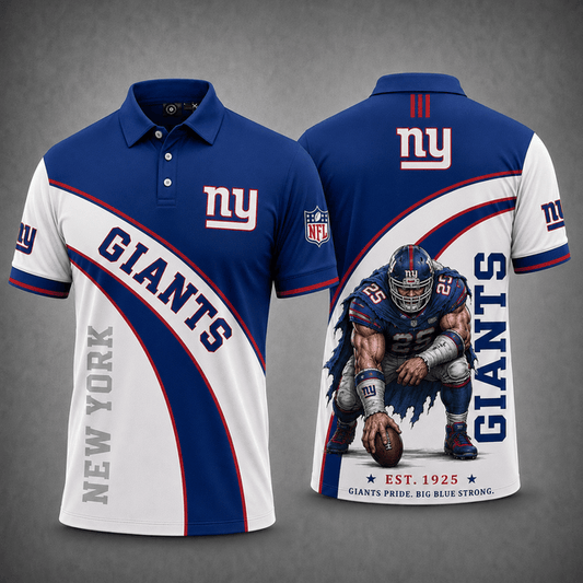 [TOUCHDOWN DEAL] NEW CUSTOMIZED NFL32 NYG NEW YORK GIANTS POLO SHIRT