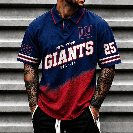 [TOUCHDOWN DEAL] NEW CUSTOMIZED NFL32 NYG NEW YORK GIANTS POLO SHIRT