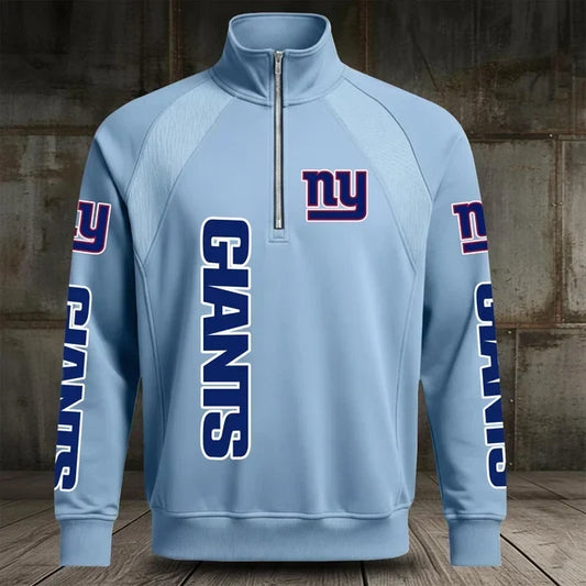 [TOUCHDOWN DEAL] NEW CUSTOMIZED NFL32 NYG NEW YORK GIANTS MEN'S MULTICOLOR QUARTER-ZIP PULLOVER