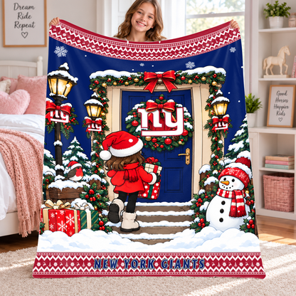 [TOUCHDOWN DEAL] NEW CUSTOMIZED NFL32 NYG THE GIANTS FLEECE BLANKET