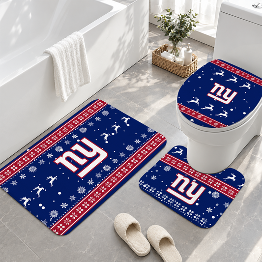 [TOUCHDOWN DEAL] NEW CUSTOMIZED NFL32 NYG NEW YORK GIANTS 3-PIECE BATHROOM RUG SET