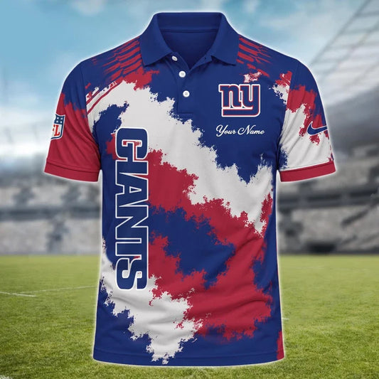 [TOUCHDOWN DEAL] NEW CUSTOMIZED NFL32 NYG NEW YORK GIANTS MULTICOLOR POLO SHIRT