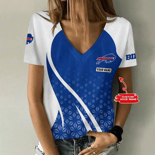 [TOUCHDOWN DEAL] NEW CUSTOMIZED NFL03 BFB BUFFALO BILLS V-NECK FEMALE SHIRT
