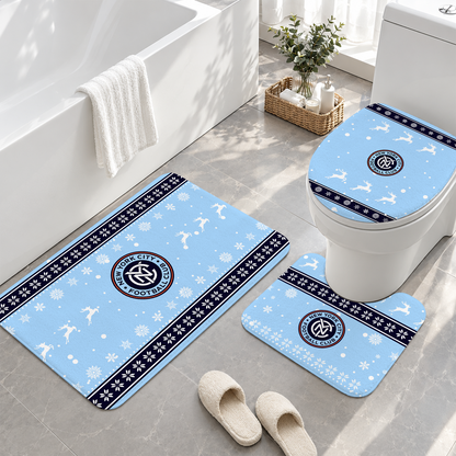 [GOAL DEAL] NEW CUSTOMIZED MLS03 NYC NEW YORK CITY FC 3-PIECE BATHROOM RUG SET