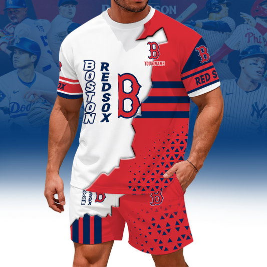 [HOMERUN DEAL] NEW CUSTOMIZED MLB03 BRS BOSTON RED SOX UNISEX T-SHIRT & SHORTS SET
