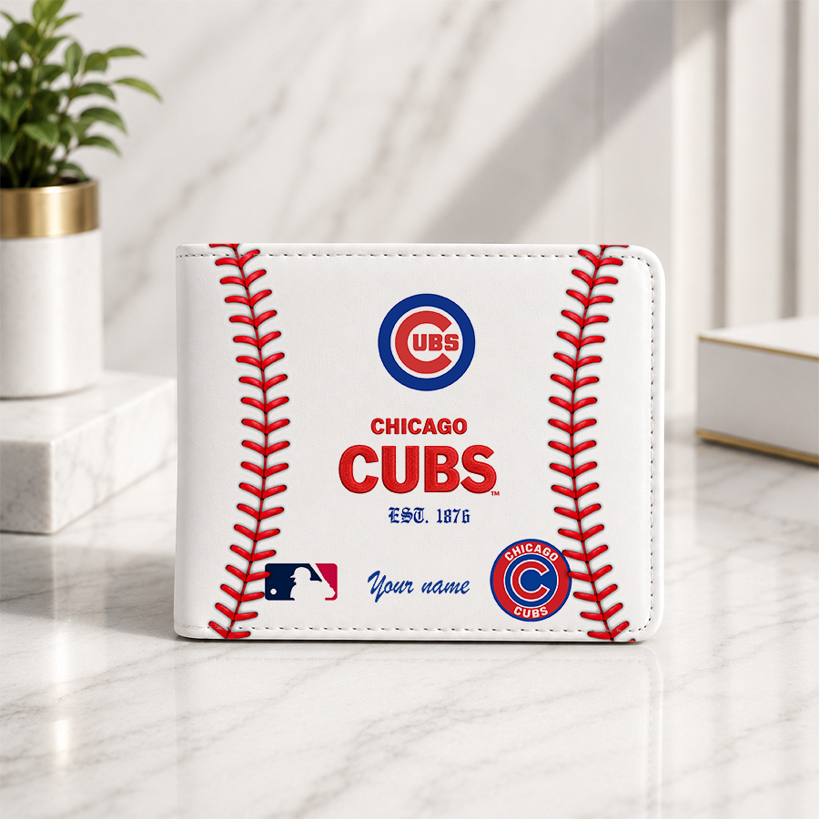[HOMERUN DEAL] NEW CUSTOMIZED MLB04 CCS CHICAGO CUBS LEATHER WALLET