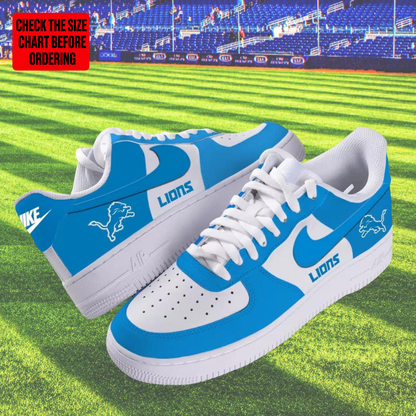 [TOUCHDOWN DEAL] NEW CUSTOMIZED NFL04 DTL DETROIT LIONS AF1 SHOES