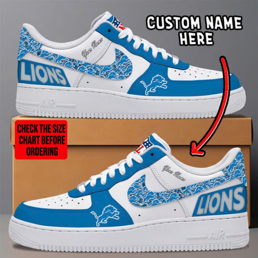[TOUCHDOWN DEAL] NEW CUSTOMIZED NFL04 DTL DETROIT LIONS AF1 SNEAKERS