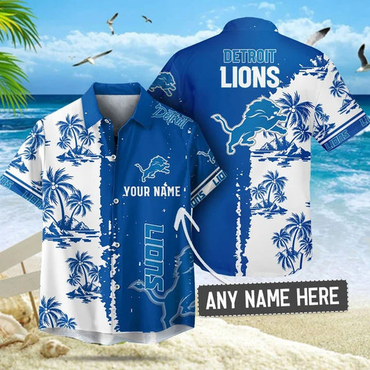 [TOUCHDOWN DEAL] NEW CUSTOMIZED NFL04 DTL DETROIT LIONS UNISEX HAWAIIAN SHIRT & SHORTS SET