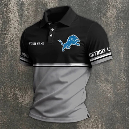 [TOUCHDOWN DEAL] NEW CUSTOMIZED NFL04 DTL DETROIT LIONS POLO SHIRT