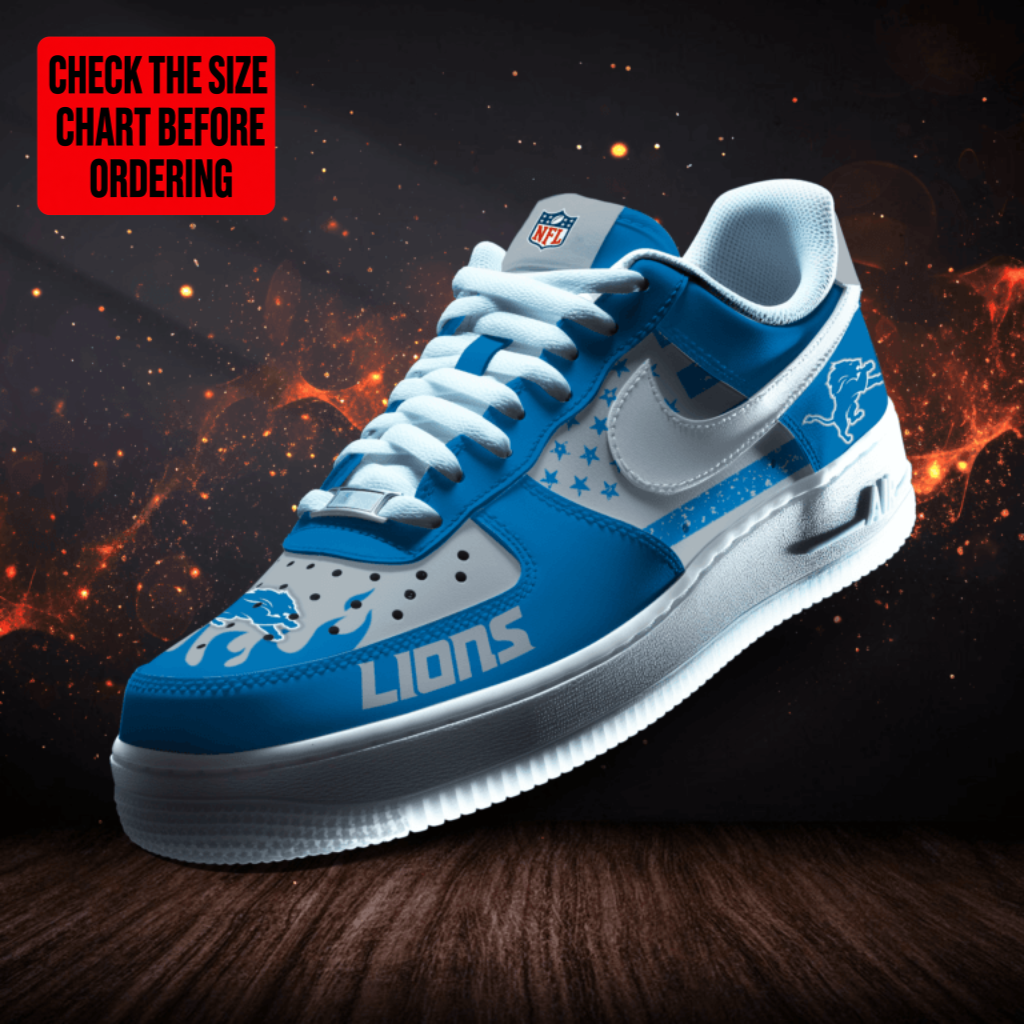 [TOUCHDOWN DEAL] NEW CUSTOMIZED NFL04 DTL DETROIT LIONS AF1 SNEAKERS