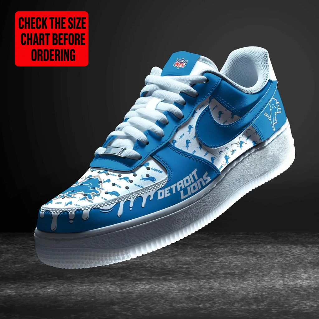 [TOUCHDOWN DEAL] NEW CUSTOMIZED NFL04 DTL DETROIT LIONS AF1 SHOES