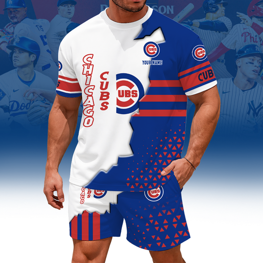 [HOMERUN DEAL] NEW CUSTOMIZED MLB04 CCS CHICAGO CUBS UNISEX T-SHIRT & SHORTS SET