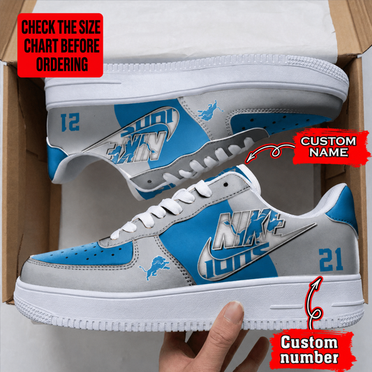 [TOUCHDOWN DEAL] NEW CUSTOMIZED NFL04 DTL DETROIT LIONS AF1 SHOES