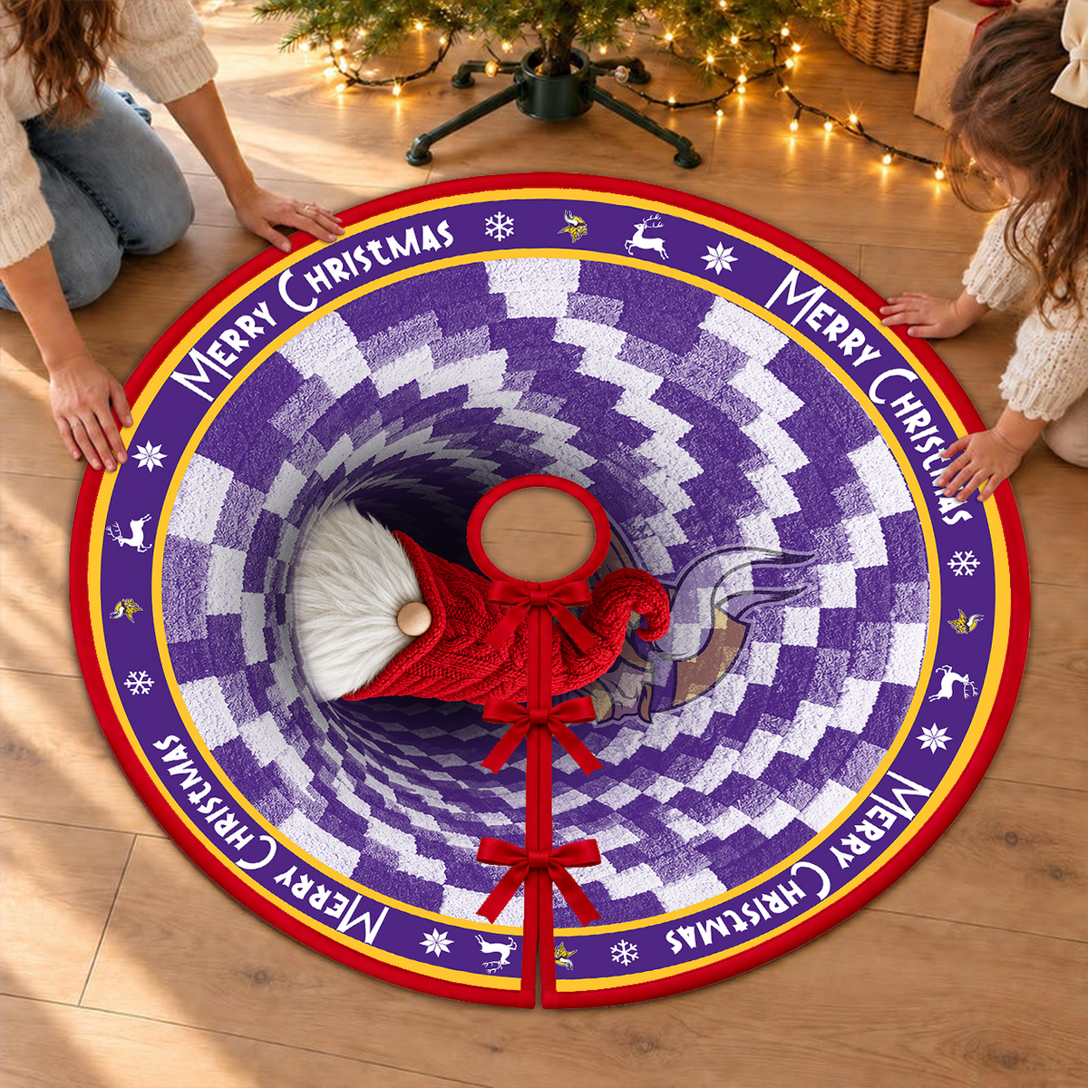 [TOUCHDOWN DEAL] NEW CUSTOMIZED NFL05 MVK THE VIKINGS CHRISTMAS TREE SKIRT