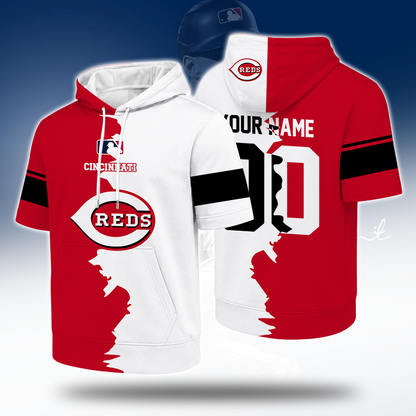 [HOMERUN DEAL] NEW CUSTOMIZED MLB05 CRS CINCINNATI REDS SHORT SLEEVE HOODIE