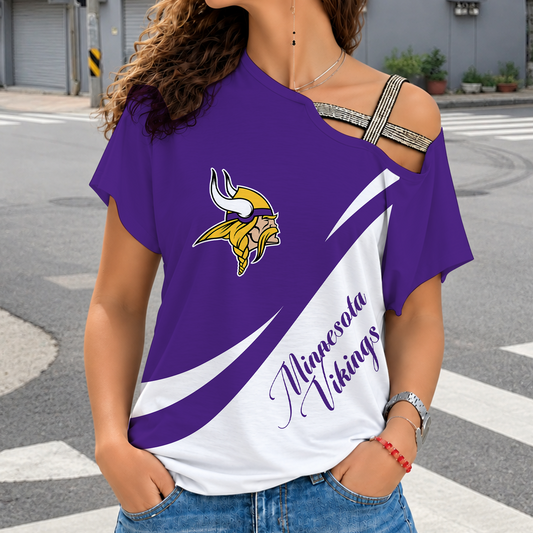 [TOUCHDOWN DEAL] NEW CUSTOMIZED NFL05 MVK MINNESOTA VIKINGS SHOULDER SHIRT