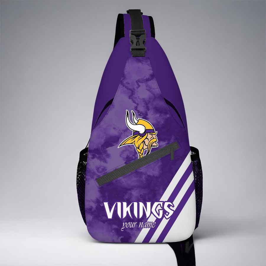 [TOUCHDOWN DEAL] NEW CUSTOMIZED NFL05 MVK MINNESOTA VIKINGS SLING BAG
