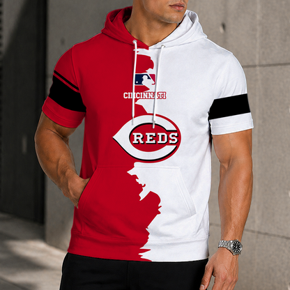 [HOMERUN DEAL] NEW CUSTOMIZED MLB05 CRS CINCINNATI REDS SHORT SLEEVE HOODIE