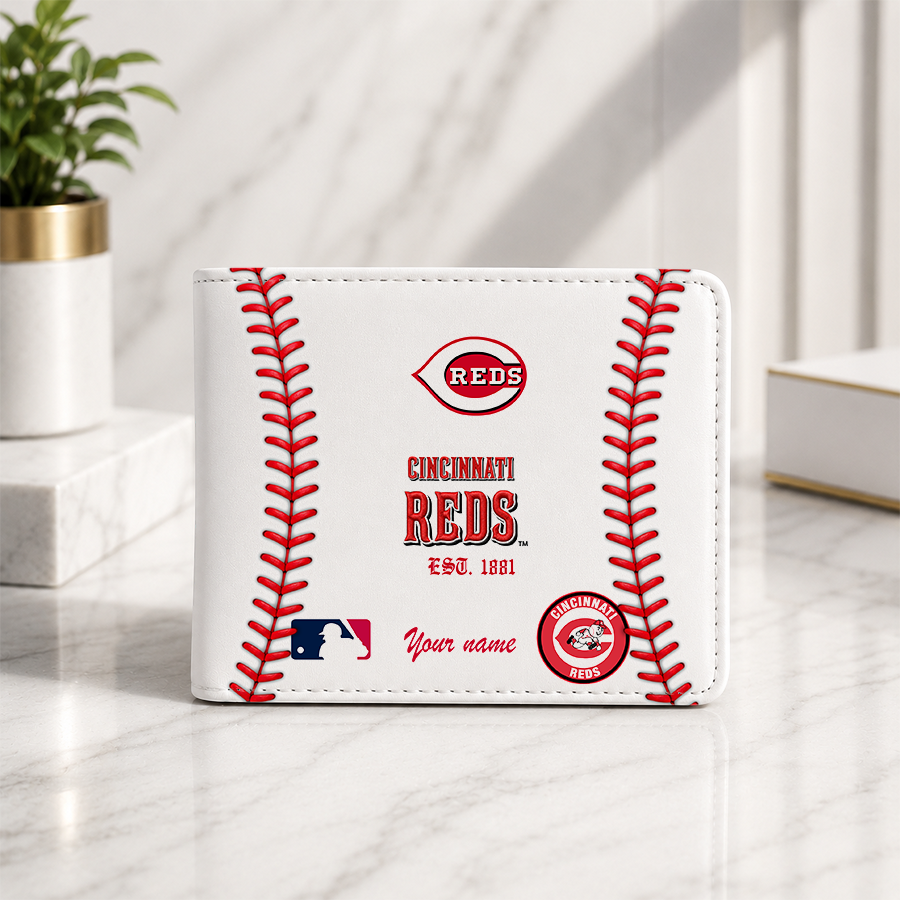 [HOMERUN DEAL] NEW CUSTOMIZED MLB05 CRS CINCINNATI REDS LEATHER WALLET
