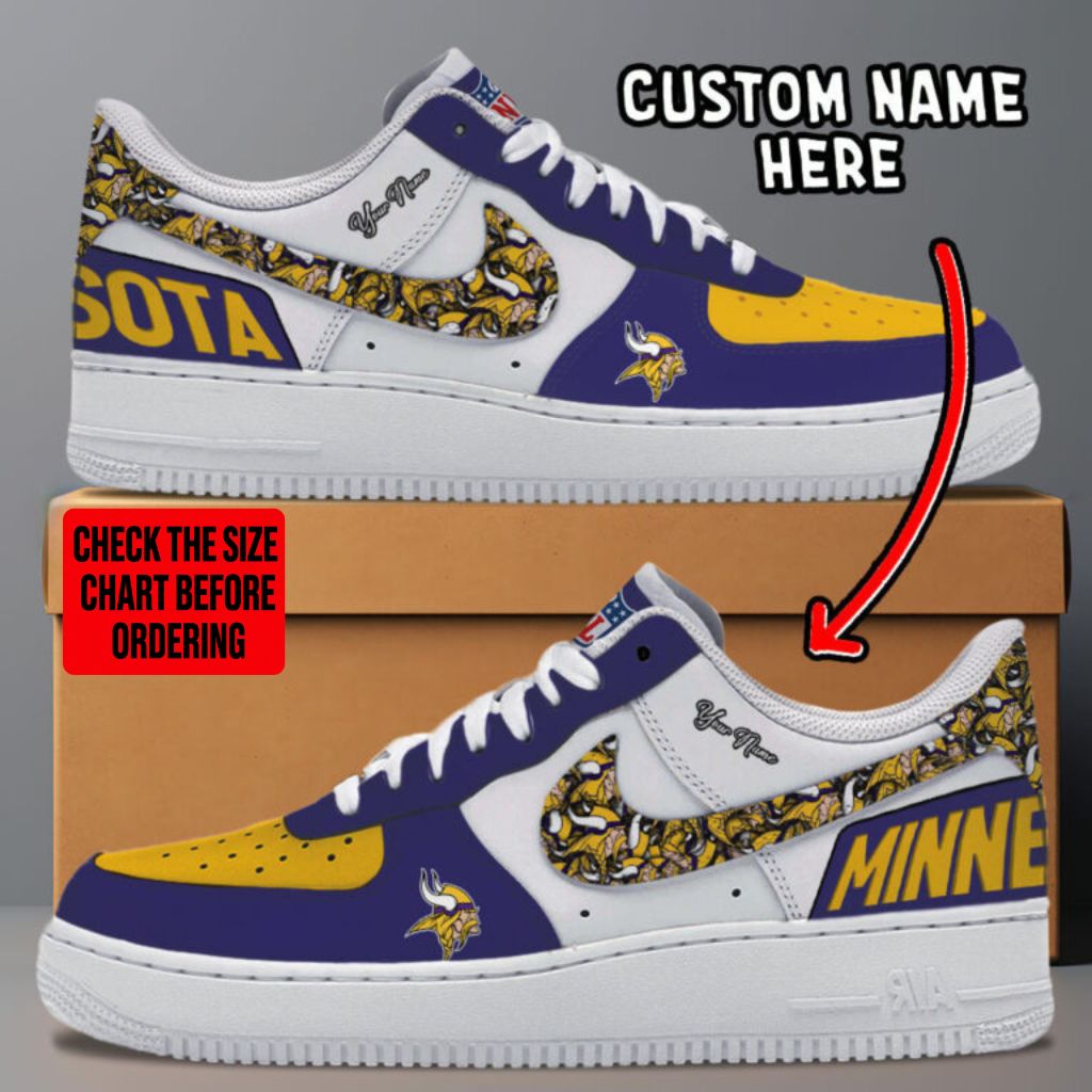 [TOUCHDOWN DEAL] NEW CUSTOMIZED NFL05 MVK MINNESOTA VIKINGS AF1 SNEAKERS