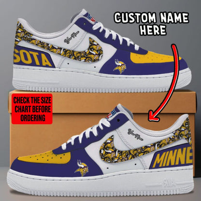 [TOUCHDOWN DEAL] NEW CUSTOMIZED NFL05 MVK MINNESOTA VIKINGS AF1 SNEAKERS