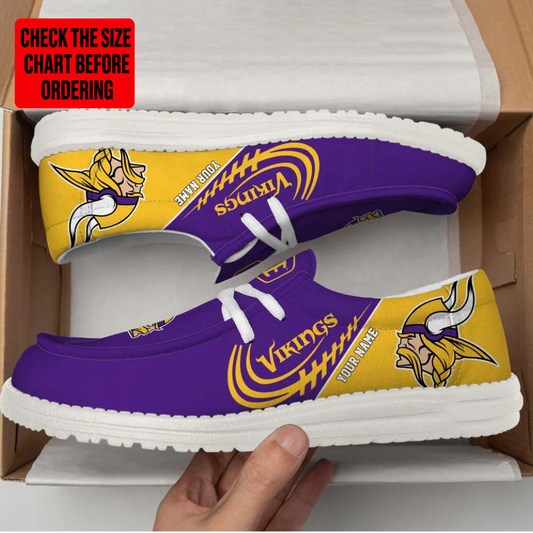 [TOUCHDOWN DEAL] NEW CUSTOMIZED NFL05 MVK MINNESOTA VIKINGS LOAFER SHOES