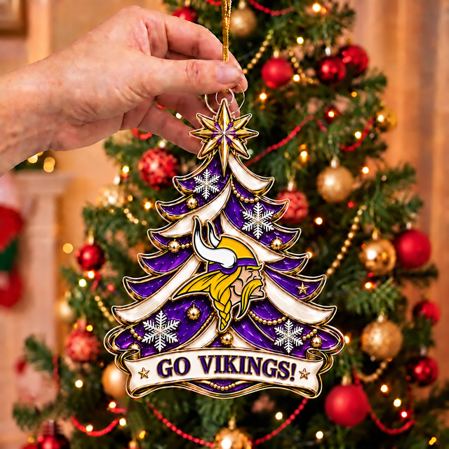 [TOUCHDOWN DEAL] NEW CUSTOMIZED NFL05 MVK MINNESOTA VIKINGS CHRISTMAS ACRYLIC ORNAMENT