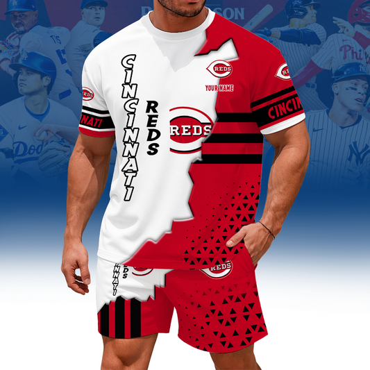 [HOMERUN DEAL] NEW CUSTOMIZED MLB05 CRS CINCINNATI REDS UNISEX T-SHIRT & SHORTS SET