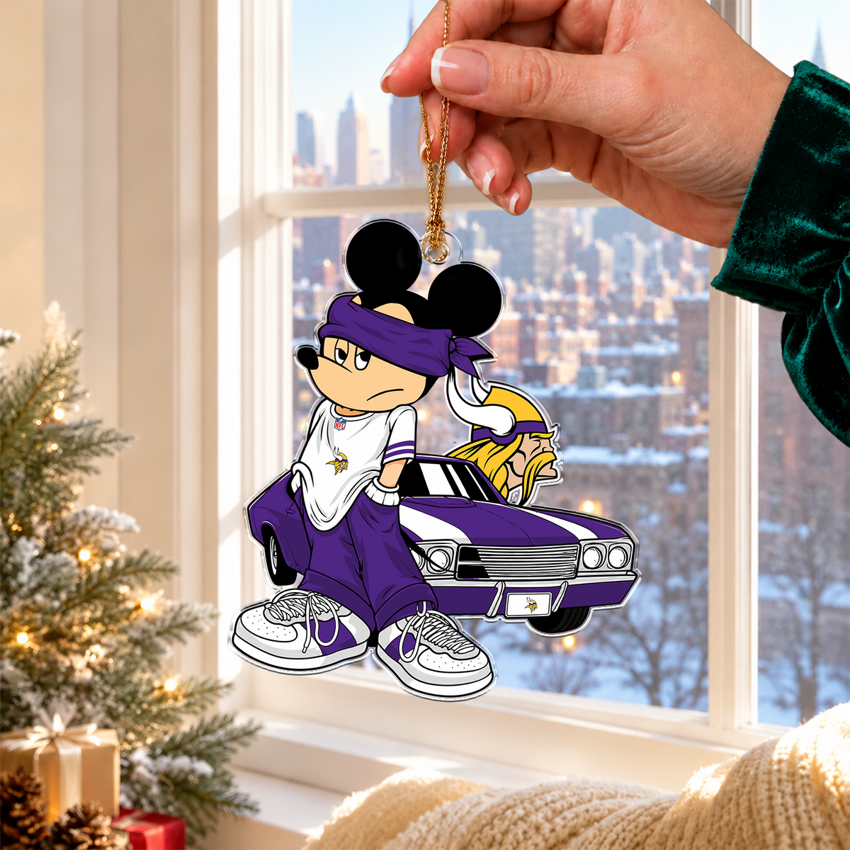 [TOUCHDOWN DEAL] NEW CUSTOMIZED NFL05 MVK MINNESOTA VIKINGS CHRISTMAS ACRYLIC ORNAMENT