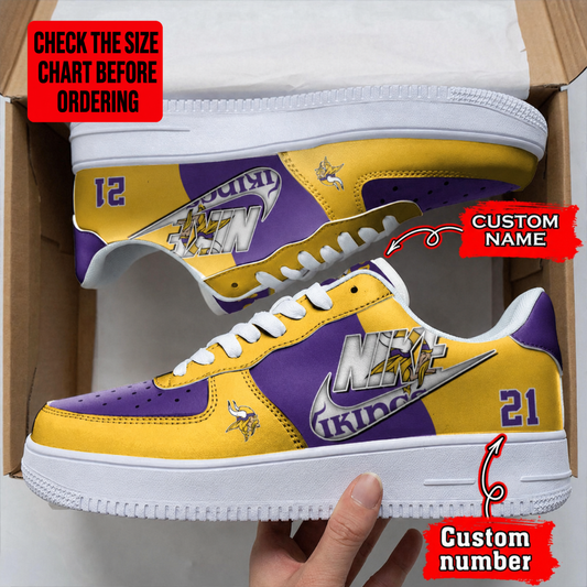 [TOUCHDOWN DEAL] NEW CUSTOMIZED NFL05 MVK MINNESOTA VIKINGS AF1 SHOES