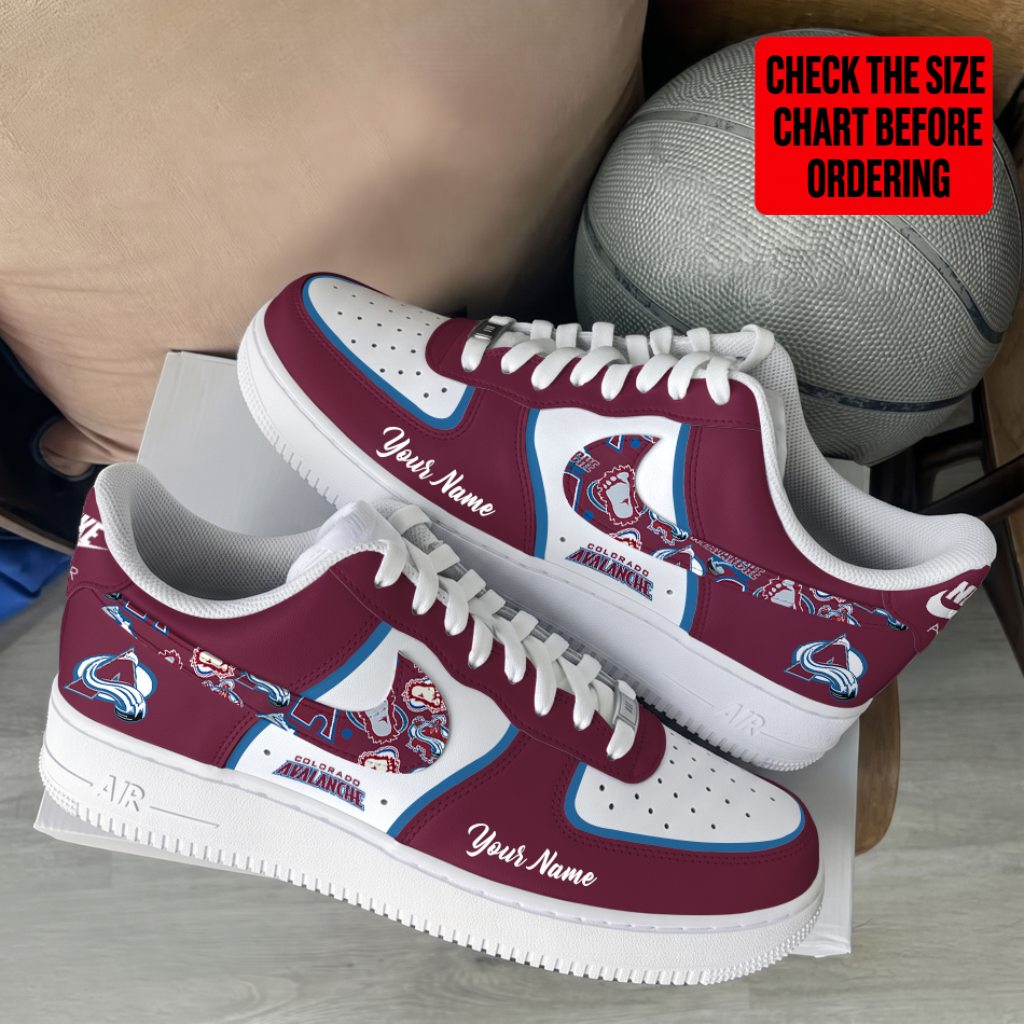 [PUCK DROP DEAL] NEW CUSTOMIZED NHL05 CAL COLORADO AVALANCHE AF1 SHOES