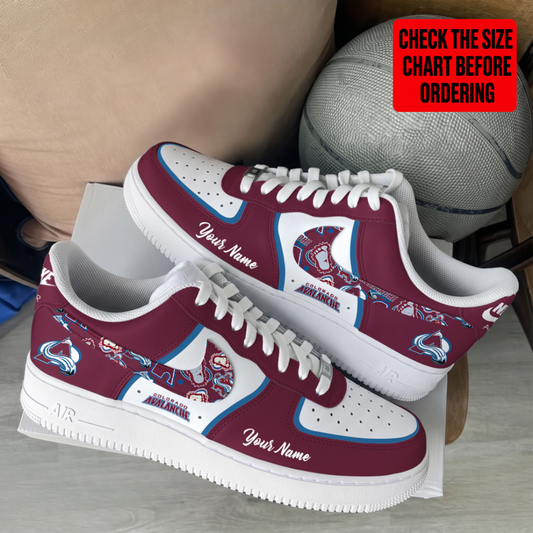 [PUCK DROP DEAL] NEW CUSTOMIZED NHL05 CAL COLORADO AVALANCHE AF1 SHOES